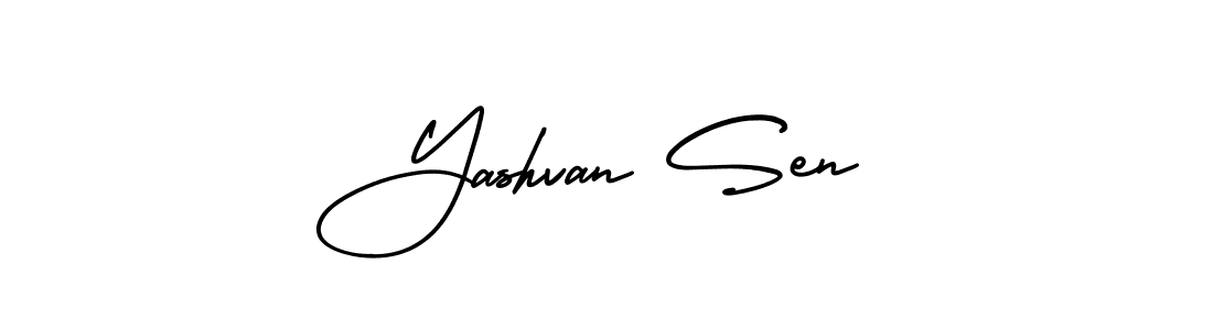 You should practise on your own different ways (AmerikaSignatureDemo-Regular) to write your name (Yashvan Sen) in signature. don't let someone else do it for you. Yashvan Sen signature style 3 images and pictures png