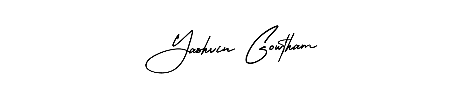 Design your own signature with our free online signature maker. With this signature software, you can create a handwritten (AmerikaSignatureDemo-Regular) signature for name Yashvin Gowtham. Yashvin Gowtham signature style 3 images and pictures png