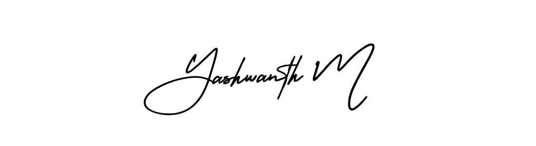 How to make Yashwanth M name signature. Use AmerikaSignatureDemo-Regular style for creating short signs online. This is the latest handwritten sign. Yashwanth M signature style 3 images and pictures png
