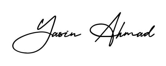 Give your name Yasin Ahmad an exquisite flair with the AmerikaSignatureDemo-Regular script font. Ideal for contracts, resumes, and formal letterheads. Yasin Ahmad signature style 3 images and pictures png