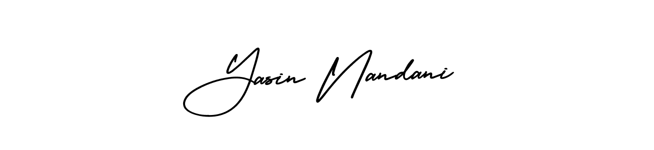 AmerikaSignatureDemo-Regular is a professional signature style that is perfect for those who want to add a touch of class to their signature. It is also a great choice for those who want to make their signature more unique. Get Yasin Nandani name to fancy signature for free. Yasin Nandani signature style 3 images and pictures png