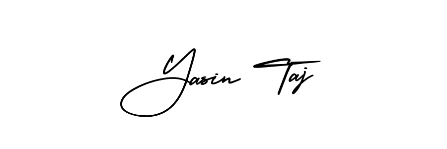Yasin Taj stylish signature style. Best Handwritten Sign (AmerikaSignatureDemo-Regular) for my name. Handwritten Signature Collection Ideas for my name Yasin Taj. Yasin Taj signature style 3 images and pictures png
