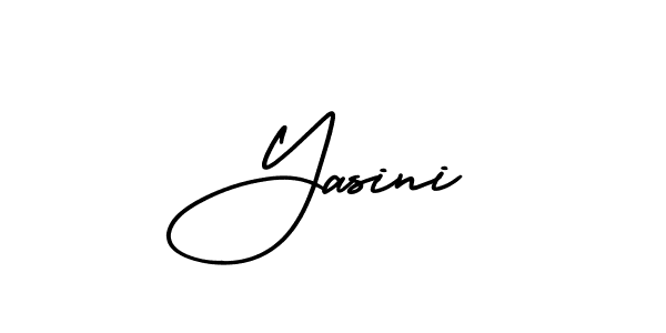 How to make Yasini name signature. Use AmerikaSignatureDemo-Regular style for creating short signs online. This is the latest handwritten sign. Yasini signature style 3 images and pictures png
