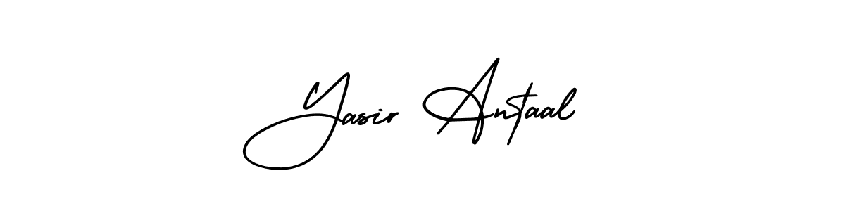 The best way (AmerikaSignatureDemo-Regular) to make a short signature is to pick only two or three words in your name. The name Yasir Antaal include a total of six letters. For converting this name. Yasir Antaal signature style 3 images and pictures png