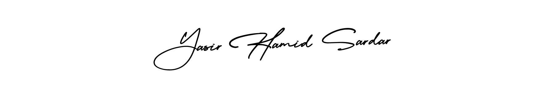 You should practise on your own different ways (AmerikaSignatureDemo-Regular) to write your name (Yasir Hamid Sardar) in signature. don't let someone else do it for you. Yasir Hamid Sardar signature style 3 images and pictures png