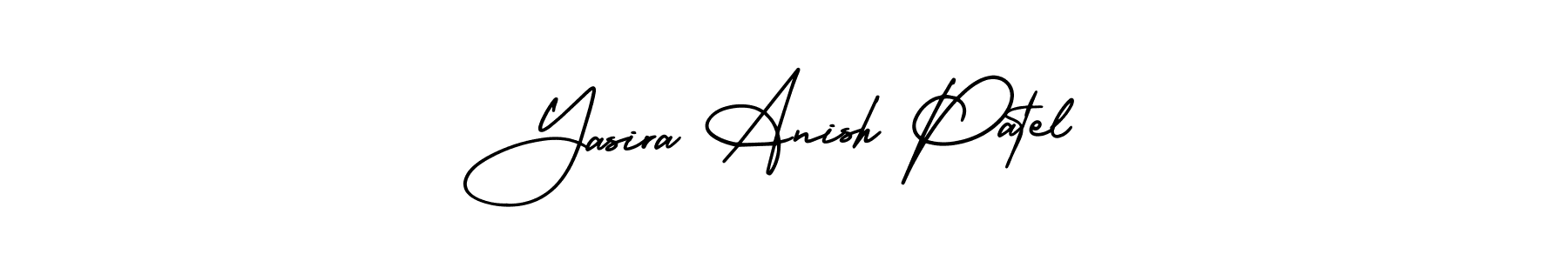 Make a short Yasira Anish Patel signature style. Manage your documents anywhere anytime using AmerikaSignatureDemo-Regular. Create and add eSignatures, submit forms, share and send files easily. Yasira Anish Patel signature style 3 images and pictures png