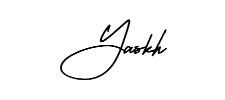 The AmerikaSignatureDemo-Regular lettering style adds unique flourish to name Yaskh. Stand out with a custom digital autograph made in seconds. Yaskh signature style 3 images and pictures png