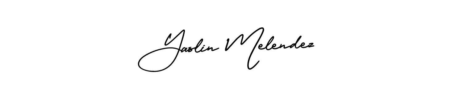 Use a signature maker to create a handwritten signature online. With this signature software, you can design (AmerikaSignatureDemo-Regular) your own signature for name Yaslin Melendez. Yaslin Melendez signature style 3 images and pictures png