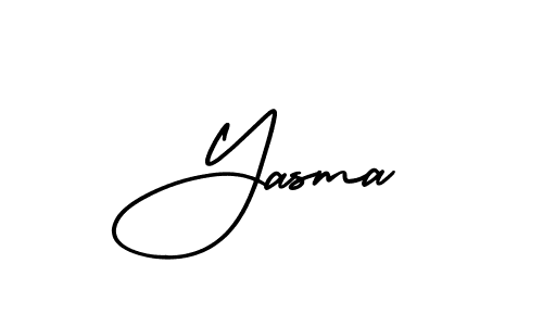 How to make Yasma name signature. Use AmerikaSignatureDemo-Regular style for creating short signs online. This is the latest handwritten sign. Yasma signature style 3 images and pictures png