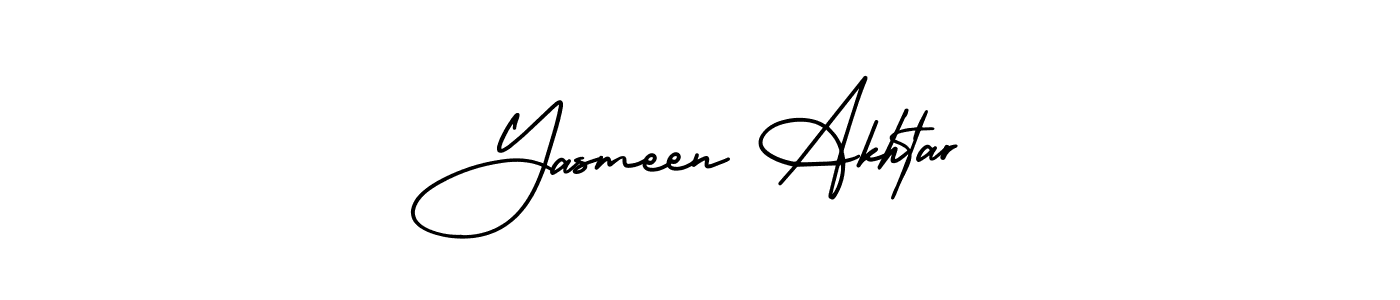 How to make Yasmeen Akhtar name signature. Use AmerikaSignatureDemo-Regular style for creating short signs online. This is the latest handwritten sign. Yasmeen Akhtar signature style 3 images and pictures png