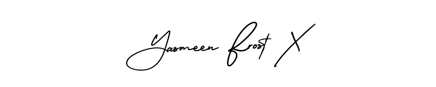 See photos of Yasmeen Frost X official signature by Spectra . Check more albums & portfolios. Read reviews & check more about AmerikaSignatureDemo-Regular font. Yasmeen Frost X signature style 3 images and pictures png