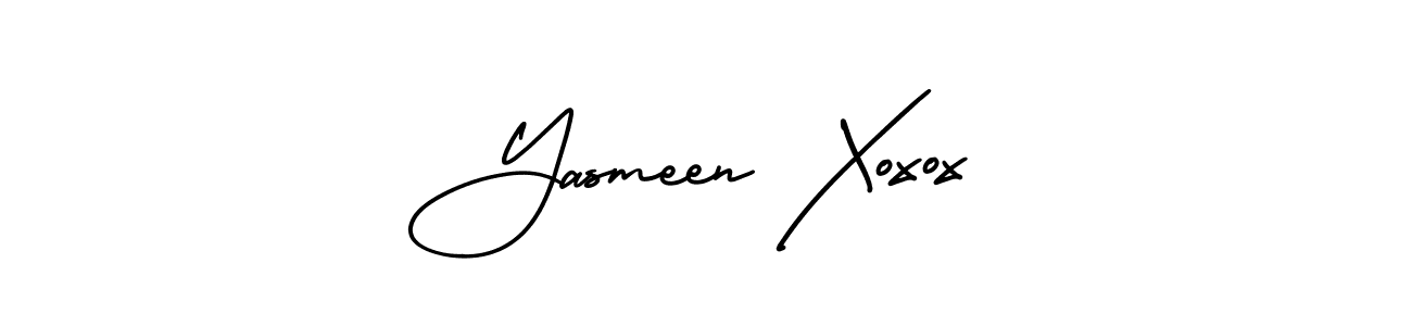 How to make Yasmeen Xoxox name signature. Use AmerikaSignatureDemo-Regular style for creating short signs online. This is the latest handwritten sign. Yasmeen Xoxox signature style 3 images and pictures png