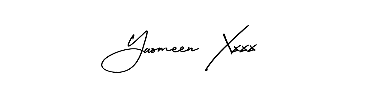 You should practise on your own different ways (AmerikaSignatureDemo-Regular) to write your name (Yasmeen Xxxx) in signature. don't let someone else do it for you. Yasmeen Xxxx signature style 3 images and pictures png