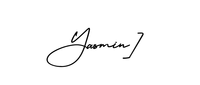 The best way (AmerikaSignatureDemo-Regular) to make a short signature is to pick only two or three words in your name. The name Yasmin] include a total of six letters. For converting this name. Yasmin] signature style 3 images and pictures png