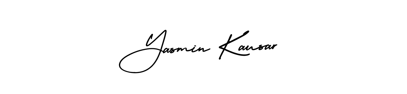 You should practise on your own different ways (AmerikaSignatureDemo-Regular) to write your name (Yasmin Kausar) in signature. don't let someone else do it for you. Yasmin Kausar signature style 3 images and pictures png