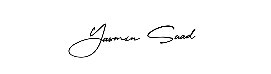 Yasmin Saad stylish signature style. Best Handwritten Sign (AmerikaSignatureDemo-Regular) for my name. Handwritten Signature Collection Ideas for my name Yasmin Saad. Yasmin Saad signature style 3 images and pictures png