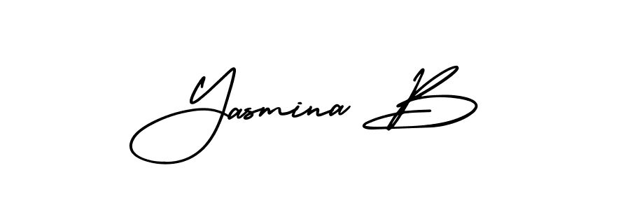 It looks lik you need a new signature style for name Yasmina B. Design unique handwritten (AmerikaSignatureDemo-Regular) signature with our free signature maker in just a few clicks. Yasmina B signature style 3 images and pictures png