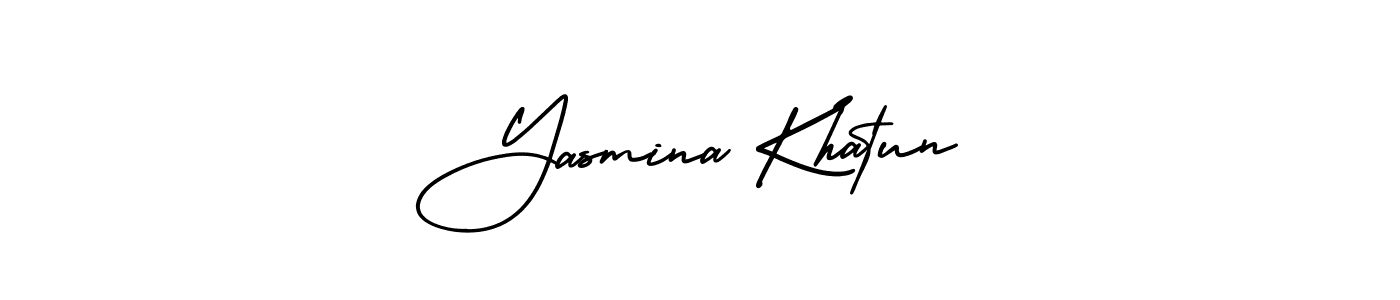if you are searching for the best signature style for your name Yasmina Khatun. so please give up your signature search. here we have designed multiple signature styles  using AmerikaSignatureDemo-Regular. Yasmina Khatun signature style 3 images and pictures png