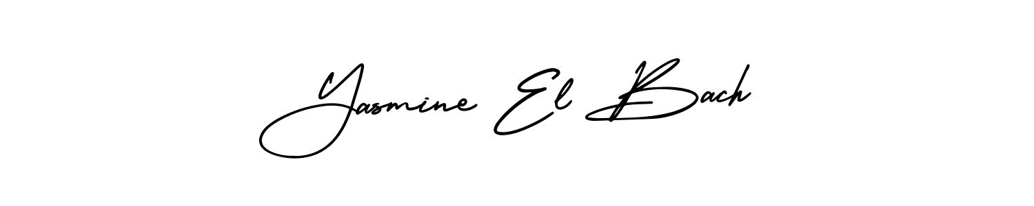 How to make Yasmine El Bach signature? AmerikaSignatureDemo-Regular is a professional autograph style. Create handwritten signature for Yasmine El Bach name. Yasmine El Bach signature style 3 images and pictures png