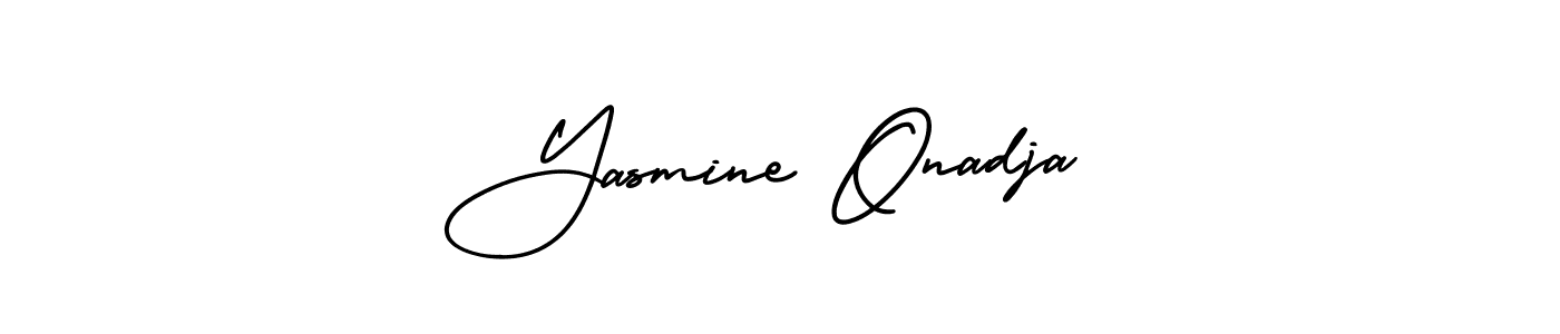 Similarly AmerikaSignatureDemo-Regular is the best handwritten signature design. Signature creator online .You can use it as an online autograph creator for name Yasmine Onadja. Yasmine Onadja signature style 3 images and pictures png