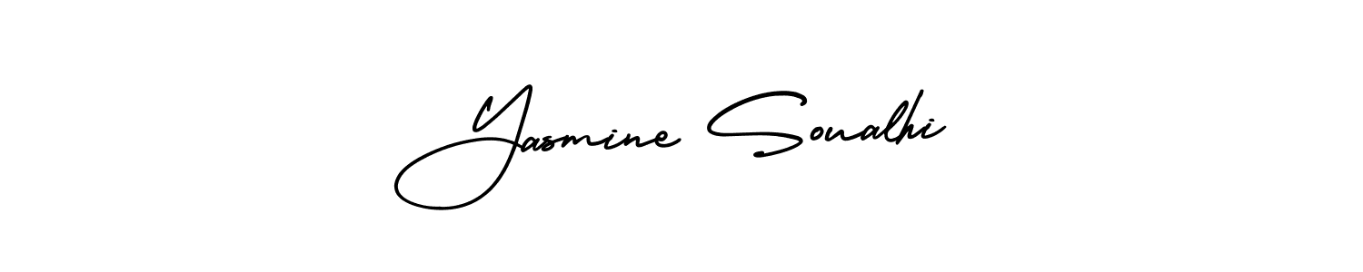 Make a beautiful signature design for name Yasmine Soualhi. With this signature (AmerikaSignatureDemo-Regular) style, you can create a handwritten signature for free. Yasmine Soualhi signature style 3 images and pictures png