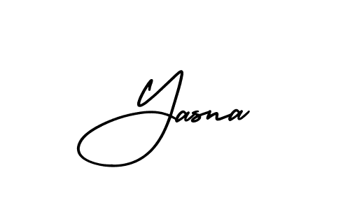 How to make Yasna name signature. Use AmerikaSignatureDemo-Regular style for creating short signs online. This is the latest handwritten sign. Yasna signature style 3 images and pictures png