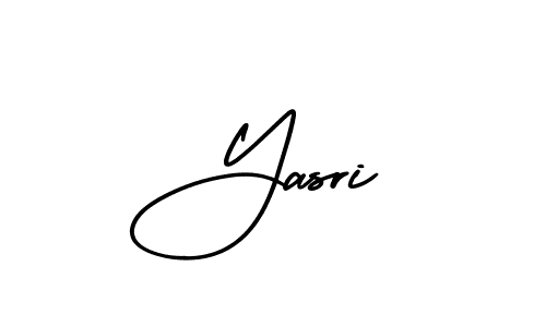 You should practise on your own different ways (AmerikaSignatureDemo-Regular) to write your name (Yasri) in signature. don't let someone else do it for you. Yasri signature style 3 images and pictures png