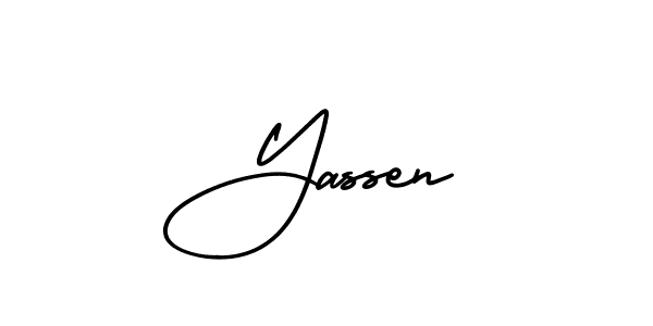 How to make Yassen name signature. Use AmerikaSignatureDemo-Regular style for creating short signs online. This is the latest handwritten sign. Yassen signature style 3 images and pictures png