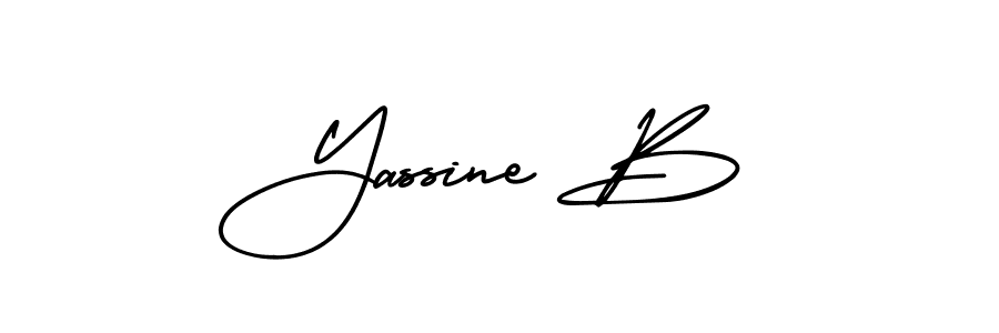 The best way (AmerikaSignatureDemo-Regular) to make a short signature is to pick only two or three words in your name. The name Yassine B include a total of six letters. For converting this name. Yassine B signature style 3 images and pictures png