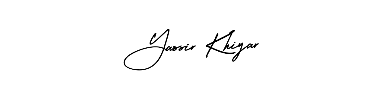 This is the best signature style for the Yassir Khiyar name. Also you like these signature font (AmerikaSignatureDemo-Regular). Mix name signature. Yassir Khiyar signature style 3 images and pictures png