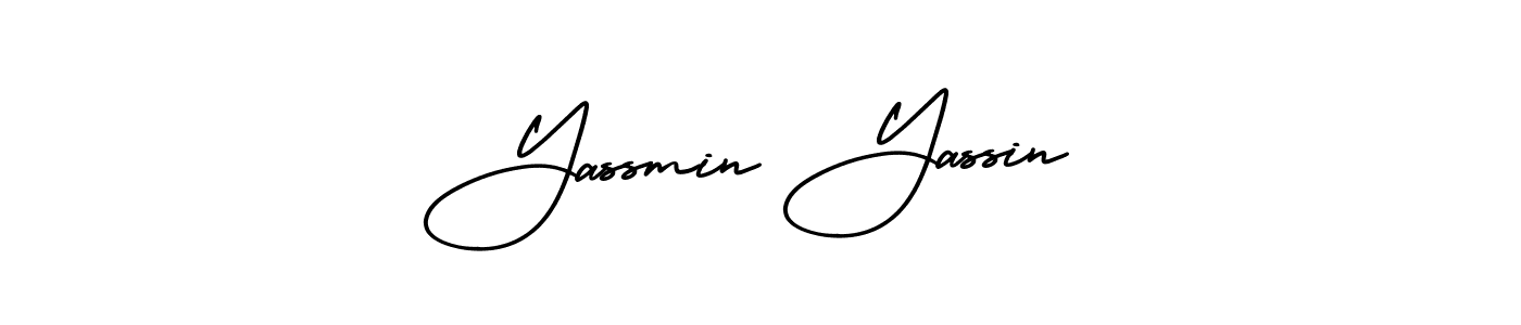 The best way (AmerikaSignatureDemo-Regular) to make a short signature is to pick only two or three words in your name. The name Yassmin Yassin include a total of six letters. For converting this name. Yassmin Yassin signature style 3 images and pictures png
