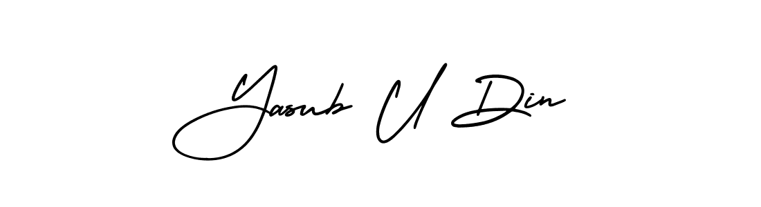 AmerikaSignatureDemo-Regular is a professional signature style that is perfect for those who want to add a touch of class to their signature. It is also a great choice for those who want to make their signature more unique. Get Yasub U Din name to fancy signature for free. Yasub U Din signature style 3 images and pictures png