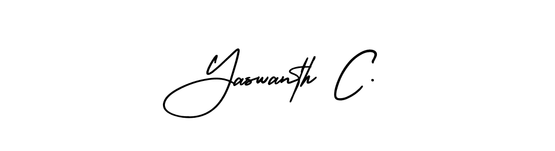 Use a signature maker to create a handwritten signature online. With this signature software, you can design (AmerikaSignatureDemo-Regular) your own signature for name Yaswanth C.. Yaswanth C. signature style 3 images and pictures png