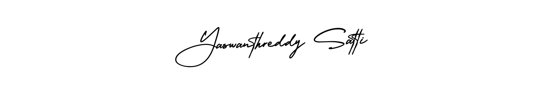 This is the best signature style for the Yaswanthreddy Satti name. Also you like these signature font (AmerikaSignatureDemo-Regular). Mix name signature. Yaswanthreddy Satti signature style 3 images and pictures png