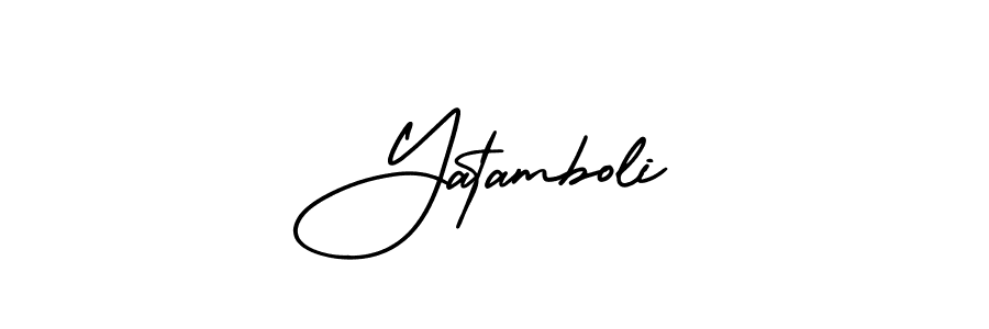 Make a beautiful signature design for name Yatamboli. With this signature (AmerikaSignatureDemo-Regular) style, you can create a handwritten signature for free. Yatamboli signature style 3 images and pictures png
