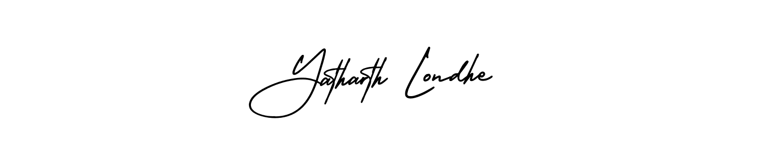 It looks lik you need a new signature style for name Yatharth Londhe. Design unique handwritten (AmerikaSignatureDemo-Regular) signature with our free signature maker in just a few clicks. Yatharth Londhe signature style 3 images and pictures png