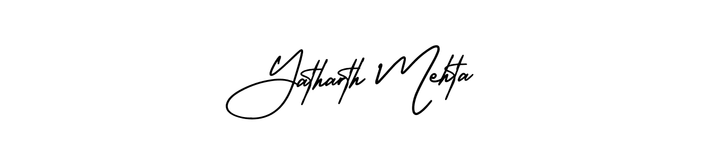 You should practise on your own different ways (AmerikaSignatureDemo-Regular) to write your name (Yatharth Mehta) in signature. don't let someone else do it for you. Yatharth Mehta signature style 3 images and pictures png