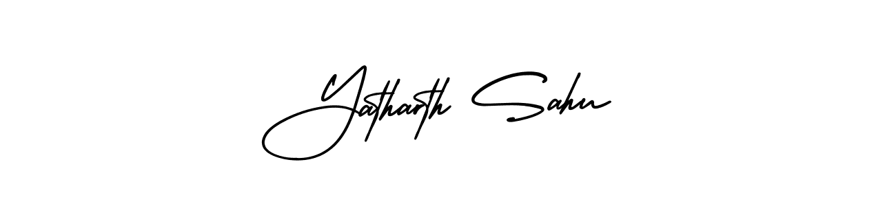AmerikaSignatureDemo-Regular is a professional signature style that is perfect for those who want to add a touch of class to their signature. It is also a great choice for those who want to make their signature more unique. Get Yatharth Sahu name to fancy signature for free. Yatharth Sahu signature style 3 images and pictures png