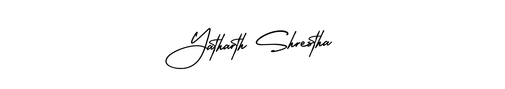 Make a beautiful signature design for name Yatharth Shrestha. With this signature (AmerikaSignatureDemo-Regular) style, you can create a handwritten signature for free. Yatharth Shrestha signature style 3 images and pictures png