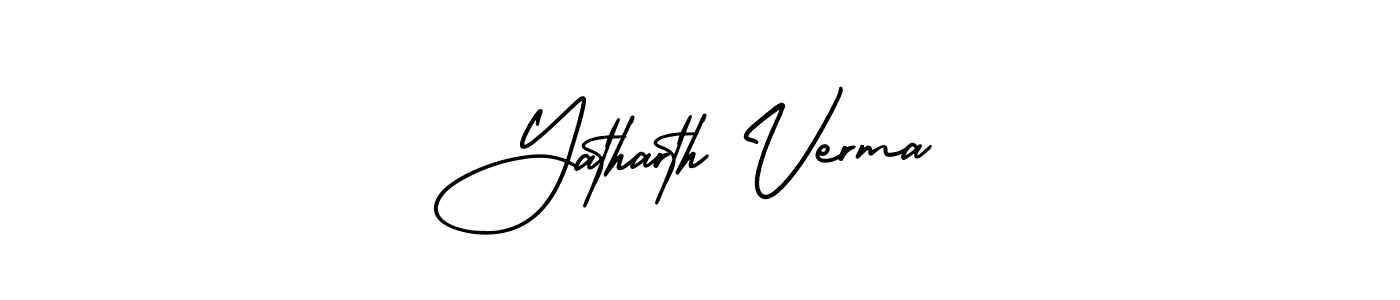 AmerikaSignatureDemo-Regular is a professional signature style that is perfect for those who want to add a touch of class to their signature. It is also a great choice for those who want to make their signature more unique. Get Yatharth Verma name to fancy signature for free. Yatharth Verma signature style 3 images and pictures png