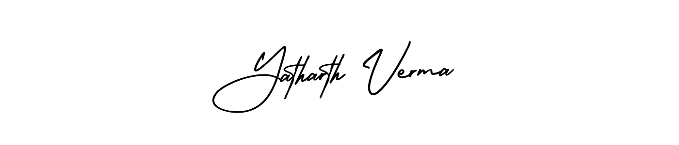 This is the best signature style for the Yatharth Verma name. Also you like these signature font (AmerikaSignatureDemo-Regular). Mix name signature. Yatharth Verma signature style 3 images and pictures png