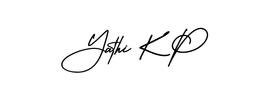 Create a beautiful signature design for name Yathi K P. With this signature (AmerikaSignatureDemo-Regular) fonts, you can make a handwritten signature for free. Yathi K P signature style 3 images and pictures png