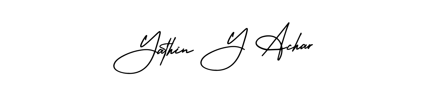 Also You can easily find your signature by using the search form. We will create Yathin Y Achar name handwritten signature images for you free of cost using AmerikaSignatureDemo-Regular sign style. Yathin Y Achar signature style 3 images and pictures png