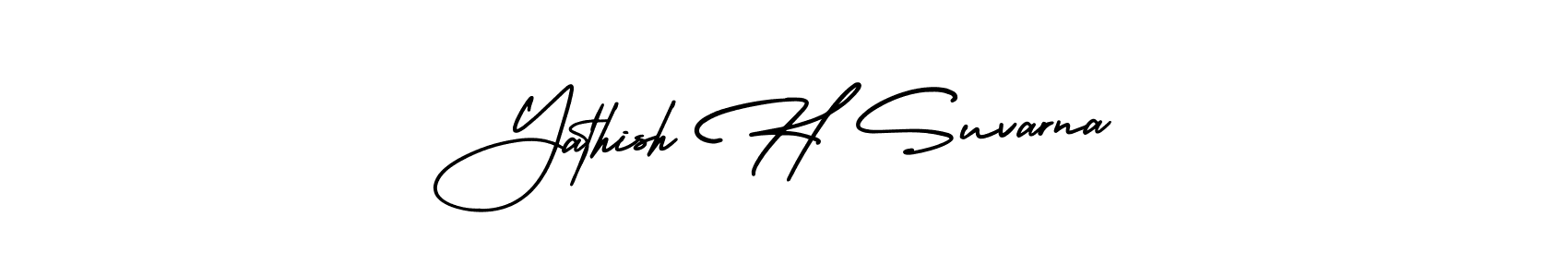 Make a beautiful signature design for name Yathish H Suvarna. With this signature (AmerikaSignatureDemo-Regular) style, you can create a handwritten signature for free. Yathish H Suvarna signature style 3 images and pictures png