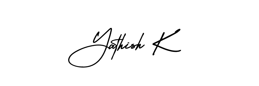 How to make Yathish K name signature. Use AmerikaSignatureDemo-Regular style for creating short signs online. This is the latest handwritten sign. Yathish K signature style 3 images and pictures png