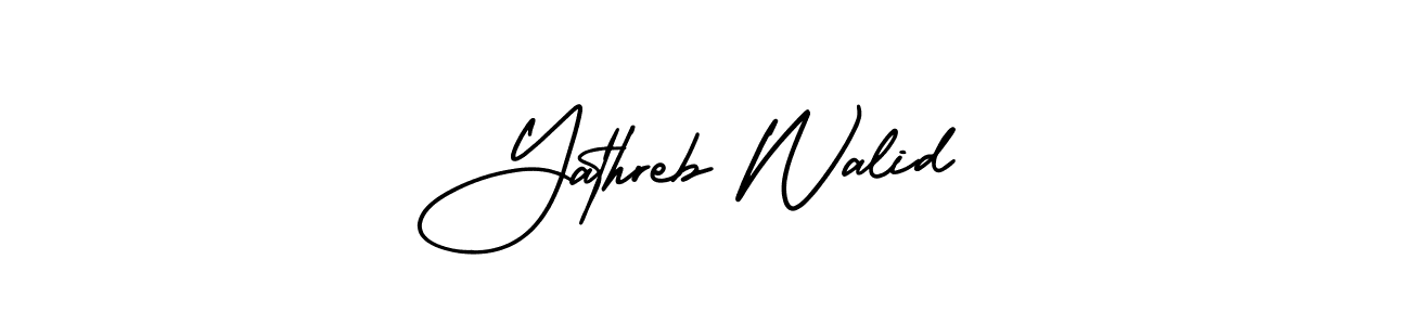 Yathreb Walid stylish signature style. Best Handwritten Sign (AmerikaSignatureDemo-Regular) for my name. Handwritten Signature Collection Ideas for my name Yathreb Walid. Yathreb Walid signature style 3 images and pictures png