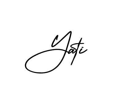 Use a signature maker to create a handwritten signature online. With this signature software, you can design (AmerikaSignatureDemo-Regular) your own signature for name Yati. Yati signature style 3 images and pictures png