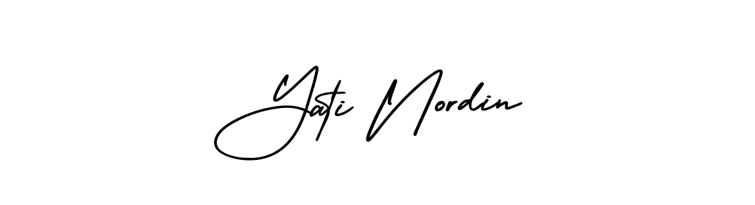 Check out images of Autograph of Yati Nordin name. Actor Yati Nordin Signature Style. AmerikaSignatureDemo-Regular is a professional sign style online. Yati Nordin signature style 3 images and pictures png