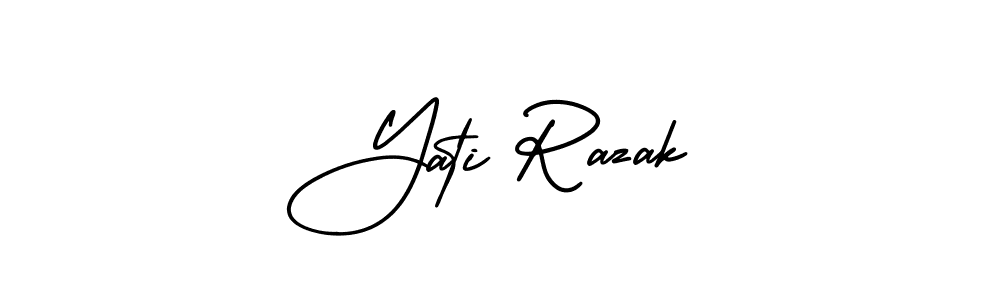 Check out images of Autograph of Yati Razak name. Actor Yati Razak Signature Style. AmerikaSignatureDemo-Regular is a professional sign style online. Yati Razak signature style 3 images and pictures png