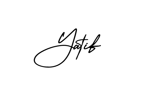 How to make Yatif name signature. Use AmerikaSignatureDemo-Regular style for creating short signs online. This is the latest handwritten sign. Yatif signature style 3 images and pictures png